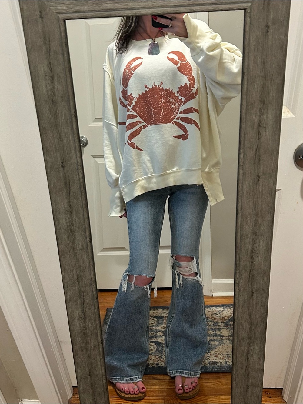 NWT We The Free Graphic Camden Pullover in Crab Print - Picture 15 of 16